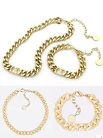 Venda superior letra 14K ouro cubano link colar pulseira gargantilha para homens e mulheres festa amantes presente hip hop jóias com caixa