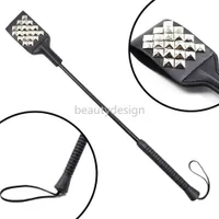 NEW!!! Rivet Black Leather Riding Crop Whip For Valentine&#039;s Day DD