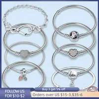 Sale Femme Bracelet 925 Sterling Silver Heart Snake Chain for Women Fit Original Charms Beads Jewelry Gift