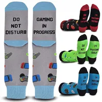 Non disturbare I'm I'm Gaming Letter Stamping Stocking Cartoon Socks Adulit Sport Running Sock Christmas Gift CPA3262