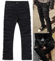 Heren jeans High Street Tide Brand Big Patch Washing Cat Must Schade Wax Geborsteld Jeans