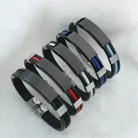 Sport Man Vrouwen Stijl Zwart Bedelarmband Siliconen met Plastic Koord Armbanden Aangepaste Logo Seal Sieraden
