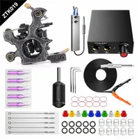 Completa Beginner Tattoo Machine Kit Machine Professional Liner Shader Tool with Solong Pedal Aghi Grips Tips Starter Kit Tattoo Gun A47