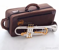 Kalite Bach Trompet Orijinal Gümüş Kaplama Altın Key LT180S-72 Düz BB Profesyonel Trompet Çan Top Müzik Aletleri Pirinç