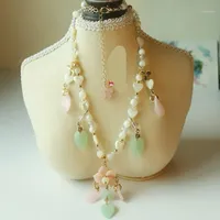Cohersons 1pcs à la main Ancienne collier de style chinois Hanfu accessoires bijoux Cosplay quotidien Cosplay Prop Decor Femme Fille Année cadeau1