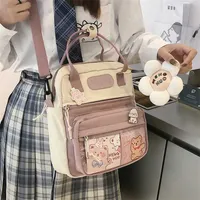 Korean Style Cute Backpack Waterproof Nylon Small Shoulder Bags for Teenage Girls Schoolbags Flower Travel Backpack 220121