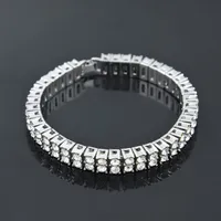 2022 Brand New Iced Out Chain Bracelet for Mens Gold Plating Double Row Rhinestone Hip Hop Diamond Tennis Bracelets Jewelry G6yi