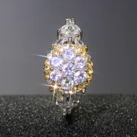 Real 925 sterling silver cz diamantring passform pandora stil 18k guld bröllop ring förlovning smycken för kvinnor