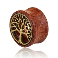 Drzewo życia Uszy drewniane wskaźniki tunele cielesne wtyczki Expander nosza do uszu biżuteria dla mężczyzn kobiety Will i piaszczyste