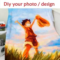 Benutzerdefinierte Foto Design 150x200cm Flanell Fleece Anime einteilig Gedruckt Sofa Warm Bett Wurf Erwachsene H Decke 201111