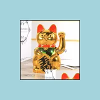 Chinesische glückliche Katze Reichtum winkte Gold Hand Feng-Shui Maneki Neko Nette Wohnkultur Willkommen Großhandel Tropfen Lieferung 2021 Kunst und Kunsthandwerk Kunst