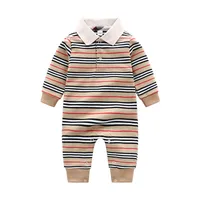 Ön satış Çocuk Tasarımcı Romper Moda Sonbahar Bebek Erkek Eğlence Örme Tek Parça Giysi Bebek Pamuk Yenidoğan Tulum 0-2 Yıl