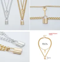 2020 Nueva 316L collar de bloqueo de acero de titanio joyas collar de plata de oro de 18 quilates para hombres y mujeres pareja regalo