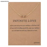 12 unids Nuevo estilo Infinito-Love Gold-Color Colgante Collar de moda Declaración de moda Cadenas de clavícula Collar para mujer Joyería con tarjeta 200928