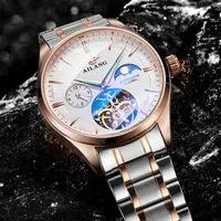Ailang Waterproof Automatic Mechanical Watches Men Tourbillon Multifunctional Fashion Corium Strap Men's Wristwatches Month
