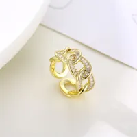 Kashi jewelry Japanese chain fashion hollow women's personality design adjustable ring