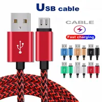 2A Cables USB Tipo C Datos Sincronización de datos Carga del adaptador de teléfono Espesor Micro trenzado fuerte