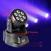 80 W 7-RGBW LED Oto / Ses Hareketli Kafa Işık Kontrolü DMX512 Mini Lamba (AC 110-240V) Siyah Yüksek Kaliteli Sahne Aydınlatma