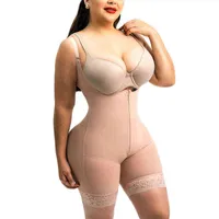 Lampo di sollevamento del seno del corsetto delle donne sollevando lampo sottile della cerniera shapewear di un pezzo di riparazione della biancheria intima del corpo di fitness Skims Fajas cinta G1227