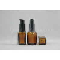coloreado botella de aceite cono cuadrado al por mayor, 10 ml de mini marrón con tapa de plástico negro, cosmético vacío botellas de embalaje contenedor