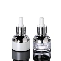 30ml bouteilles de gouttes de verre transparentes vides huiles essentielles de parfum bouteille Femmes Conteneur cosmétique petit emballage rapide