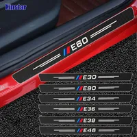 4 adet Karbon Fiber Performans Araba Tampon Sticker BMW E30 E36 E39 E46 E60 E87 E90