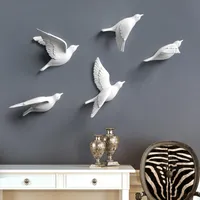 White birds décor walls in wall stickers 3d Bird decoration garden living room kids room decorate figurine miniatures 20211222 Q2