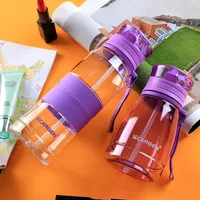 Bouteille de bébé Eco-amitié de haute qualité 480ml mini bouteille d'eau avec une bouteille de boisson rose portable de paille pour les enfants étudiants adultes T200216