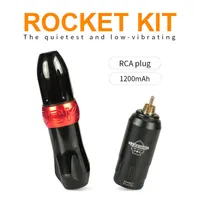 Complete Tattoo Machine Kit Professionele Set Rocket I Tattoo Pen met Mini Draadloze Verstelbare Voeding RCA-connector 201112