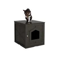 Amerikaanse voorraad Houten huisdier huis kattenbakvil box home decor behuizing met lade, bijzettafel, indoor crate Home NightSstand A43 A10