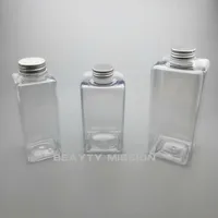 350ml / 450ml / 650ml 10 unidades / lote vazio Juice Praça Garrafa de água, garrafas de alumínio Cap PET espessamento recarregáveis ​​transparentes