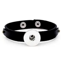 20pcs/lot New Arrival Noosa Snap Buttons Bracelet Fashion Snap Button Jewelry 18mm Charms Genuine Cow Leather Punk Bracelet For women&mens