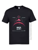 السوفياتي سبوتنيك الاصطناعي الفضائية الفضاء القمصان الأب تي شيرت 2019 أحدث 100٪ نسيج القطن الرجال أعلى القمصان مخصصة G1222