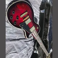 중국어 일렉트릭 기타 G 사용자 지정 불꽃 메이플 탑 레 그웅이 붉은 색 고품질