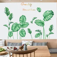 Wall Sticker pianta verde tropicale Tartaruga Foglia creativa del salone della casa di sfondo Decorazione autoadesiva Pittura SP-82072