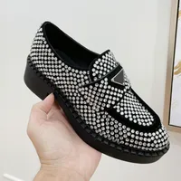 Loafers With Crystals Red Bottom Dress Shoes For Woman Platform Oxfords Thick Rubber Sole Penny Loafer Designers Sneaker Lady Wedding Party Work