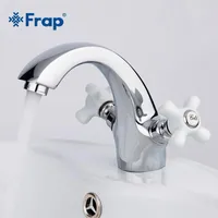バスルームシンクの蛇口Frap Chrome Washbain Brasstwo Handle Ridoom Wash Basin Faucet and Cold Switch Isolated Taps F10181