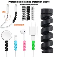 6 10Pcs Charging Cable Protector Phone holder Cover cable winder clip Protective USB Charger Cord management cable organizer