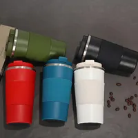 380ml Gobelets tasse thermos vide en acier inoxydable extérieur bouteille d'eau sport portable tasses de café de voiture avec couvercle CYZ2885 Cabotage