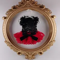 handmade dog apparel dress sexy black red lace clothes pet tutu classic skirt cat poodle Maltese chihuahua outfit