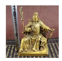 Coleção de ornamentos de bronze antigos velhos objetos grandes facas e cobre Guan Gong.