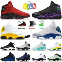 2022 Fashion Men Women 13s Basketball Shoes Jumpman 13 Brave Blue Houndstooth Black Cat Court Purple Bred Del Sol Hyper Royal Low Singles Day Trainers Sports Sneakers