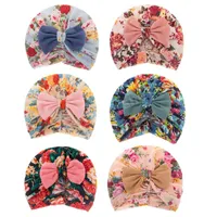 Newborn Big Bow Hats Baby Flower Caps Infant Skull Beanie Invierno Bowknot Tire Hat Hat