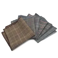 Bow Ties Men &#039;s Suit Fabric Retro Striped Plaid Pocket Square Cotton Handkerchief Towel Tie Scarf Shirt Gifts1