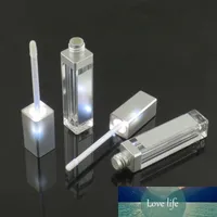 50 sztuk 7 ml LED Światła Srebrny Kosmetyczna Szminka Kontener Narzędzie Do Makijażu Plastikowa Kierownica Butelka Butelka Lip Gloss Tube z lustrem