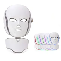 7 LED Light Thérapie Visage Beauty Machine LED Masque à col du visage avec microcarrent pour appareil de blanchiment de peau DHL Livraison gratuite