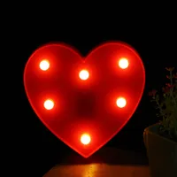 Led Night Light 3D Barnrum Dekoration Bordslampa Kreativ kärlek Hjärtformad Ljus Jul Valentinsdag Barnens gåva