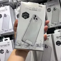 Space Case Clear Acrylic Shocksäker mobiltelefon Väskor Skydda för iPhone 13 13Pro 12 mini 11 Pro Max XR XS 6 7 8 Plus med detaljhandel Boxpaket S22 S21 Ultra S20 Fe S10