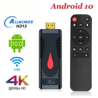 X96 S400 Android 10.0 Smart TV Box 4K Allwinner H313 Quad Core 2.4g RTL8189 WIFI Zestaw Top Box Media Player LPDDR 32Bit TV Stick