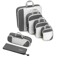 Gonex / Set Seyahat Sıkıştırma Ambalaj Küpleri, Bagaj Bavul Organizatör Asılı Saklama Çantası Eko Premium Mesh LJ200922